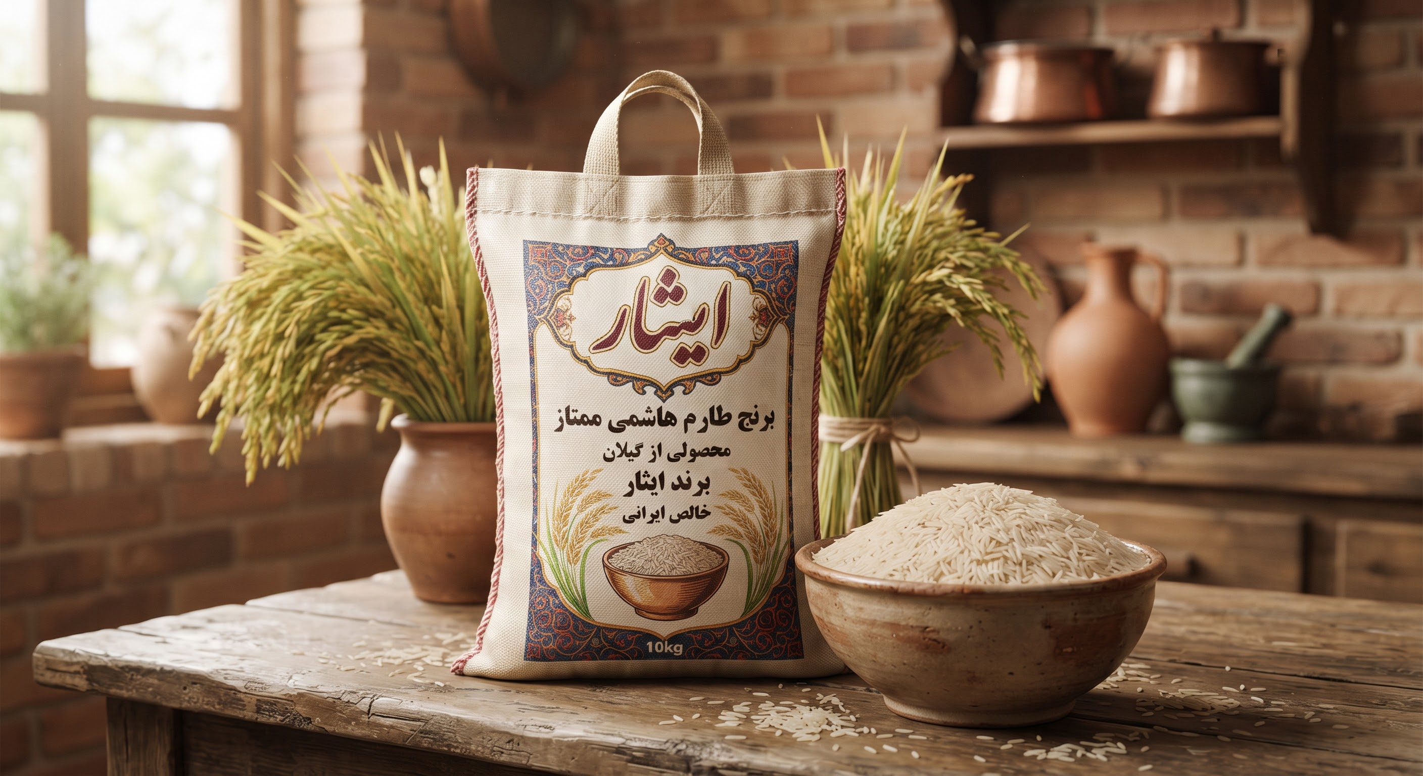 برنج طارم هاشمی درجه یک برند ایثار