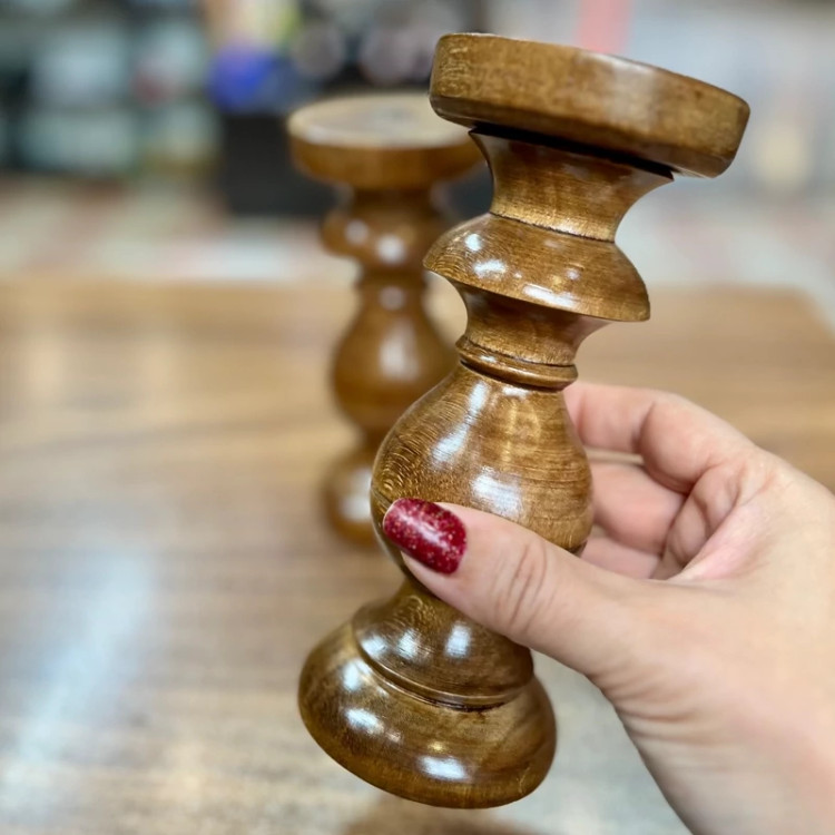 جاشمعی چوبی طبیعی دست ساز