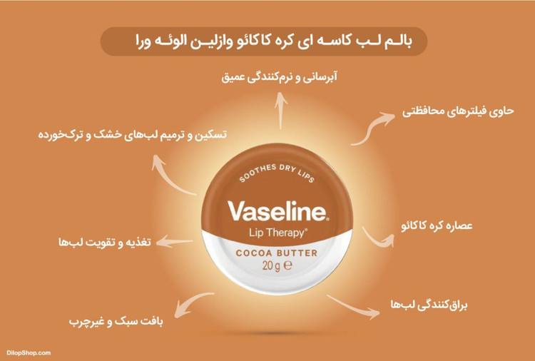 بالم لب وازلین مدل کاکائو و رزی ۲۰ میل
