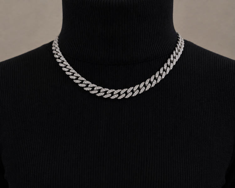 چِین کارتیه نگین دار نقره ای رنگ ثابت