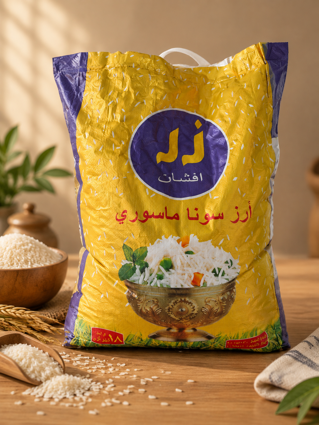 برنج هندی زر افشان سوناماسوری ۱۸ کیلوگرمی