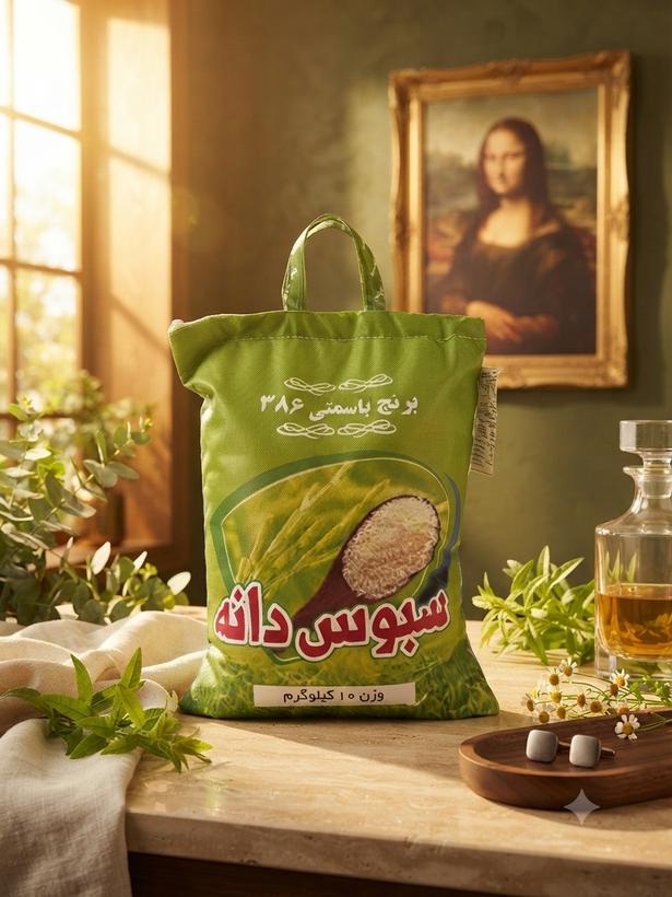 برنج باسماتی سبوس دانه کد ۳۸۶ اصل باسماتی ۱۰ کیلویی