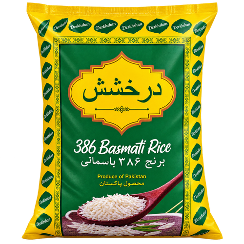 خرید برنج درخشش ۳۸۶ باسماتی پاکستانی ۱۰ کیلویی | قیمت