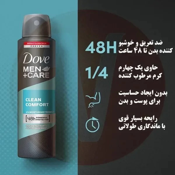 اسپری ضد تعریق داو کلین کامفورت 250 میل